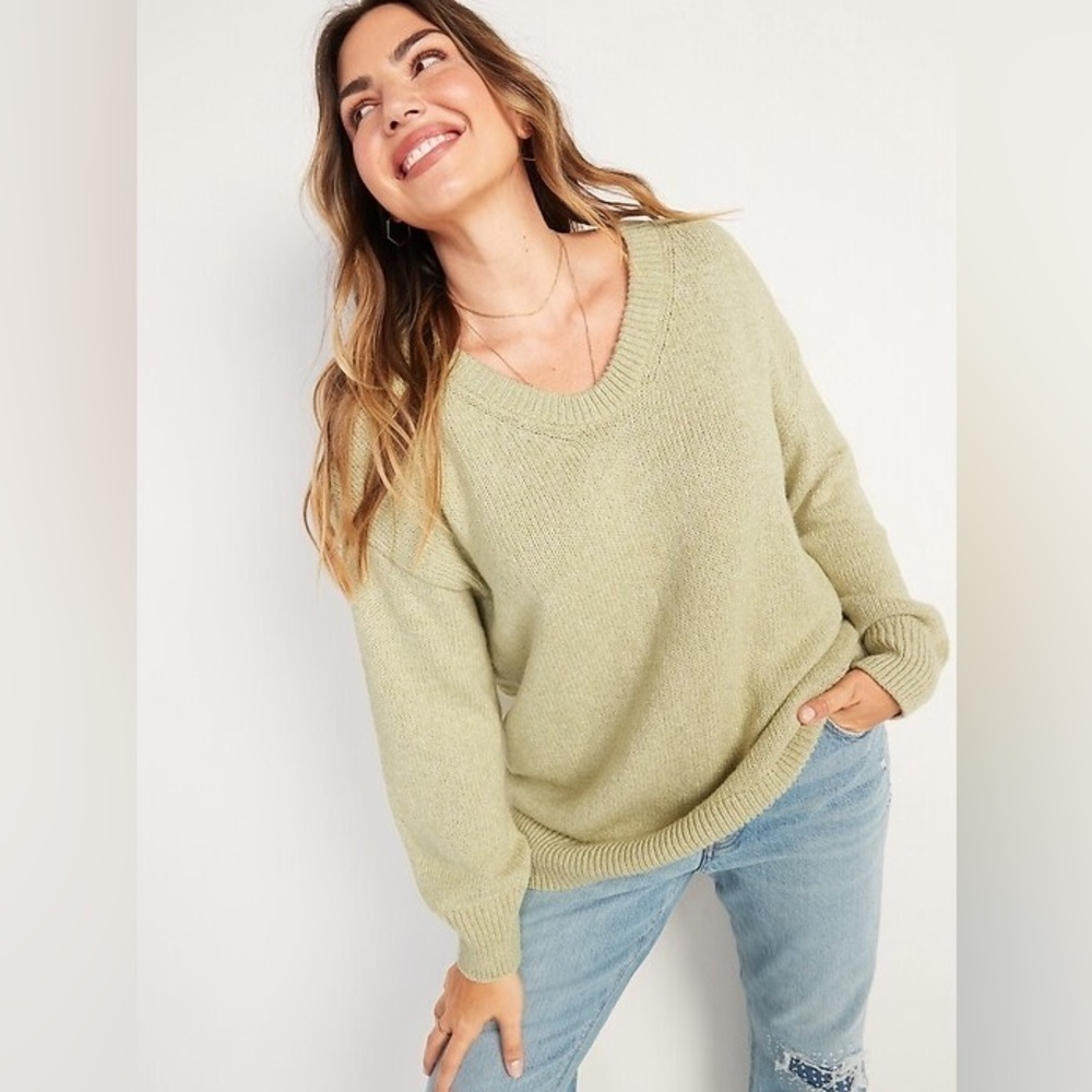 NWT! Seagrass Oversized Voop-Neck Cotton Tunic Sweater for Women - Size XS ♣️